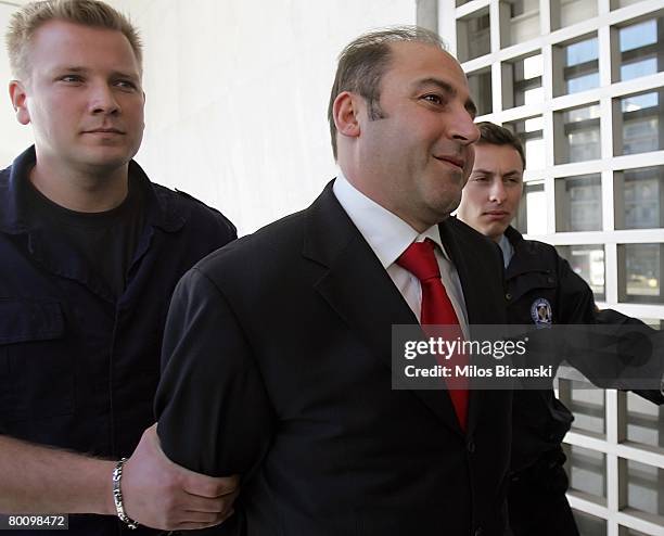 Australian drug fugitive Tony Mokbel arrives at the Supreme Court on March 4, 2008 in Athens, Greece."Drug baron" Mokbel is fighting extradition to...