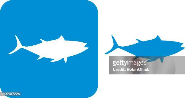blaue thunfisch icons - albacore tuna stock-grafiken, -clipart, -cartoons und -symbole