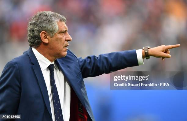 Fernando Santos, head coach of Portugal gestures during the FIFA Confederation Cup Group A match between New Zealand and Portugal at Saint Petersburg...