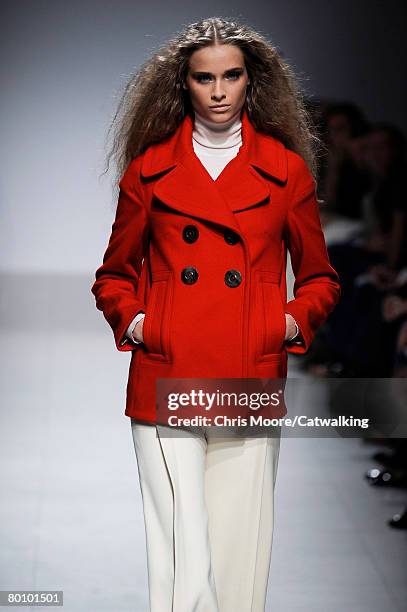 Model walks the runway wearing the Martin Grant Fall/Winter 2008/2009 collection during Paris Fashion Week on the 1st of March 2008 in Paris,France.