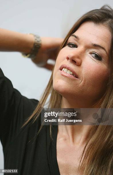 Anke Engelke poses at photo call for the new ZDF film 'Kommissarin Lucas' on March 04, 2008 in Cologne, Germany.