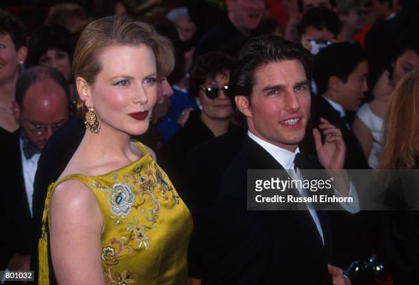 Actor Tom Cruise and wife actress Nicole Kidman attend the Academy Awards March 24, 1997 in Los Angeles, CA. Cruise earned a 1997 Best Oscar...