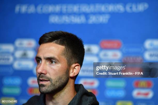 Bernardo Silva of Portugal during an interview after the FIFA Confederation Cup Group A match between New Zealand and Portugal at Saint Petersburg...