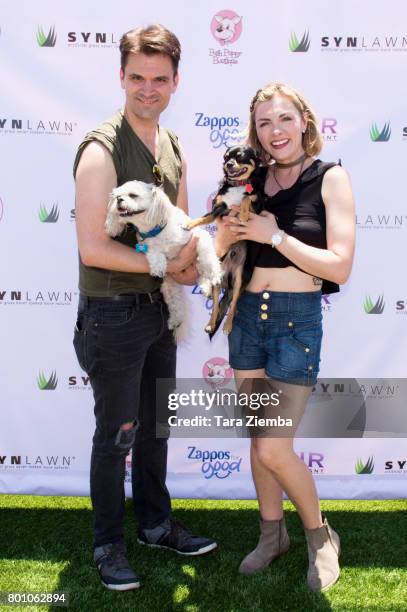 Actor Kash Hovey and actress Chantelle Albers attend 2nd Annual World Dog Day at Vanderpump Dogs on June 25, 2017 in Los Angeles, California.