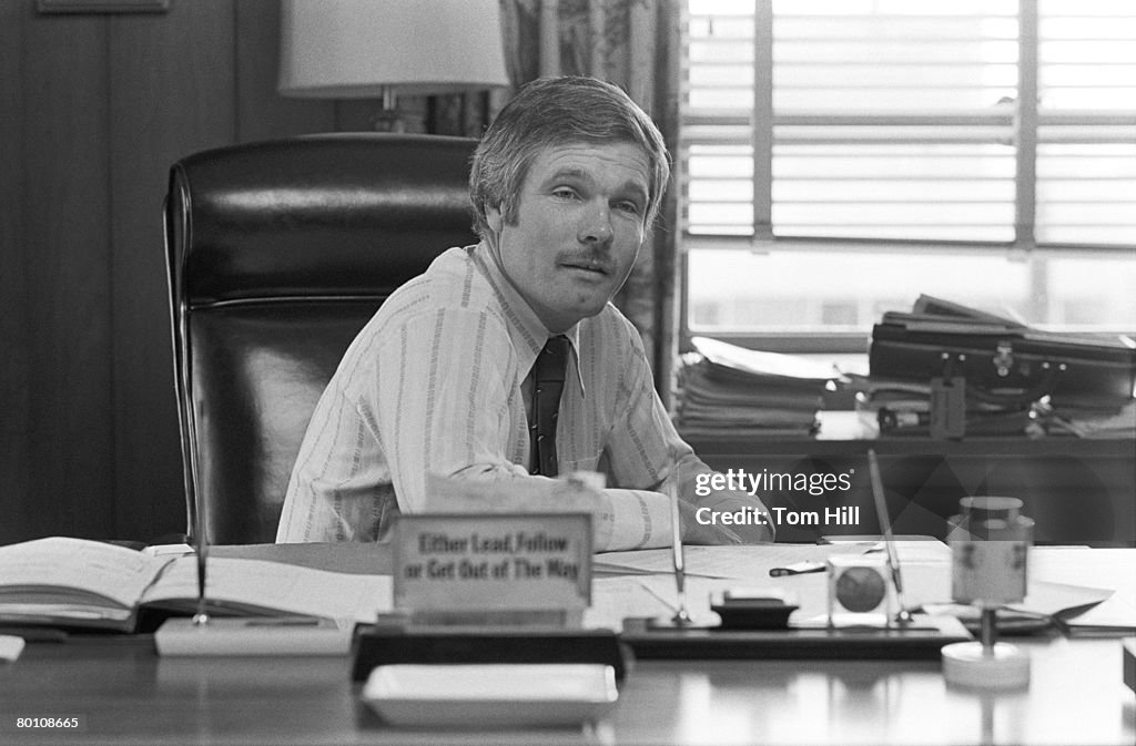 Ted Turner Photographed In His Office, Atlanta