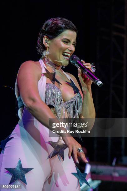 Singer Nelly Furtado perfoms on stage during New York City Pride 2017 - Pride Island - Sunday at Pier 26 on June 25, 2017 in New York City.