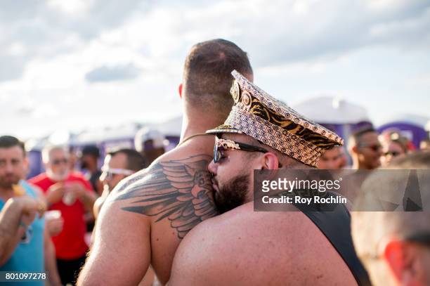 Attendees during New York City Pride 2017 - Pride Island - Sunday at Pier 26 on June 25, 2017 in New York City.