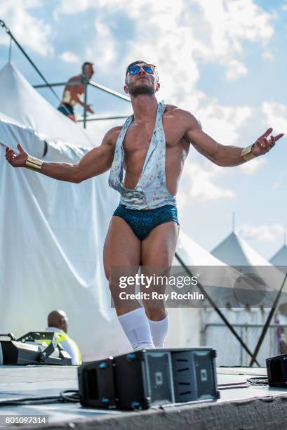 Perfomers on stage during New York City Pride 2017 - Pride Island - Sunday at Pier 26 on June 25, 2017 in New York City.