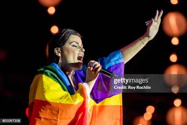 Singer Nelly Furtado perfoms on stage during New York City Pride 2017 - Pride Island - Sunday at Pier 26 on June 25, 2017 in New York City.