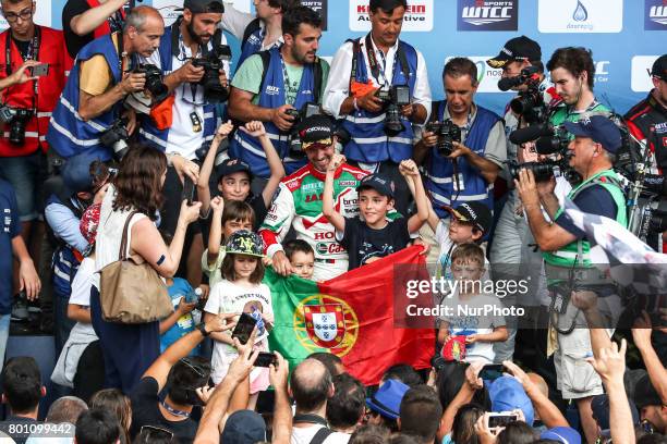 Third place and ROB HUFF during Podium ceremony of the Race 2 of FIA WTCC 2017 World Touring Car Championship Race of Portugal, Vila Real, June 25,...