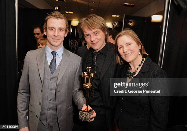 Marcy Page, Chris Lavis, and Maciek Szczerbowski attend the 2008 Annual Genie Awards at the Metro Toronto Convention Centre in Toronto, Canada on...