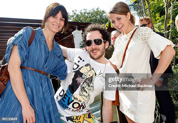 Marnie Herald, Mark Hunter, and Alessia Rosso pose during Lindsay Lohan's Paper Magazine "March Issue" luncheon held at the Sunset Marquis Hotel &...