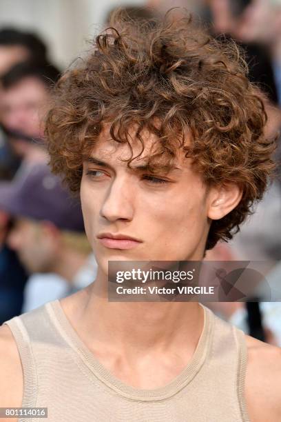 Model walks the runway during the Berluti Menswear Spring/Summer 2018 show as part of Paris Fashion Week on June 23, 2017 in Paris, France.