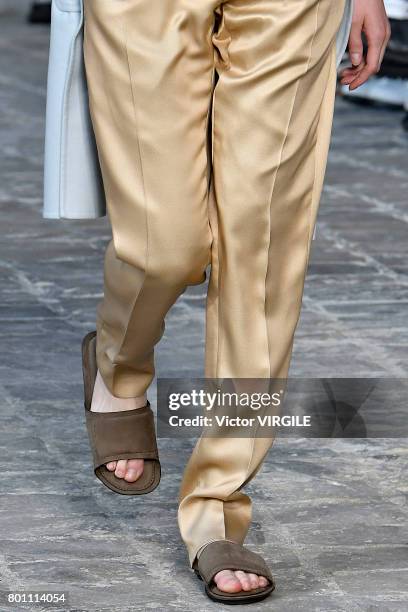 Model walks the runway during the Berluti Menswear Spring/Summer 2018 show as part of Paris Fashion Week on June 23, 2017 in Paris, France.