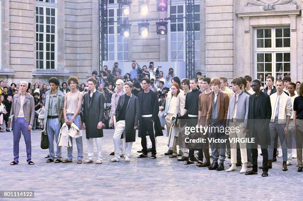 Model walks the runway during the Berluti Menswear Spring/Summer 2018 show as part of Paris Fashion Week on June 23, 2017 in Paris, France.