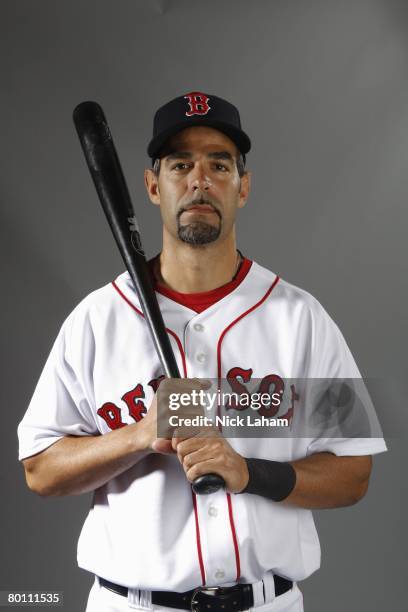 Mike Lowell of the Boston Red Sox poses during photo day at the Red Sox spring training complex on February 24, 2008 in Fort Myers, Florida.