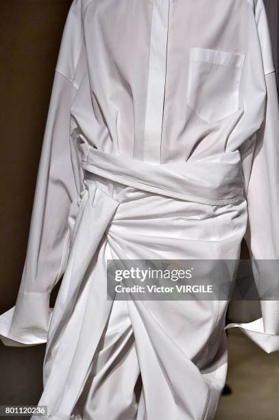 Model walks the runway during the Juun J Menswear Spring/Summer 2018 show as part of Paris Fashion Week on June 23, 2017 in Paris, France.