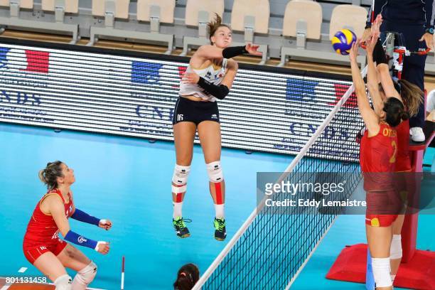 Juliette Fidon of France during the Women's European league match between France and Montenegro on June 24, 2017 in Nantes, France.