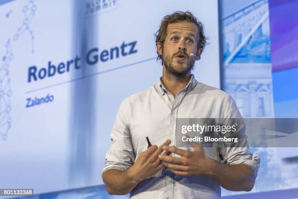 Robert Gentz, co-founder of Zalando SE, speaks during a panel session at the 61st Global Summit of the Consumer Goods Forum in Berlin, Germany, on...