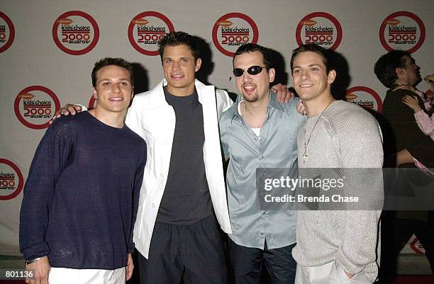 The band 98 Degrees attends the 13th Annual Kids'' Choice Awards April 14th, 2000 in Hollywood, Ca.