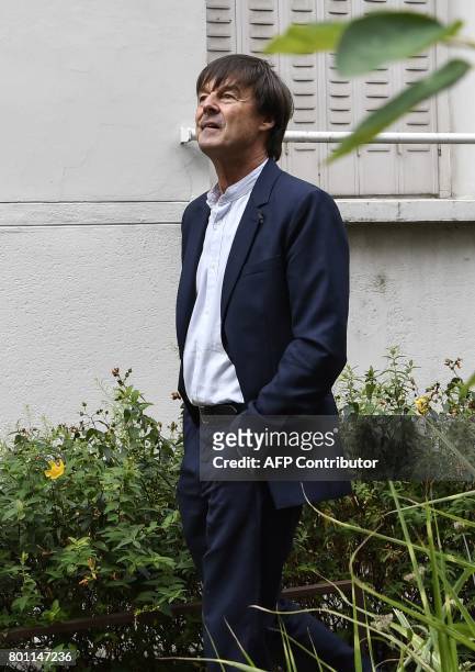 French Minister of Ecological and Inclusive Transition Nicolas Hulot visits the new district of Confluence in Lyon on June 26, 2017. / AFP PHOTO /...