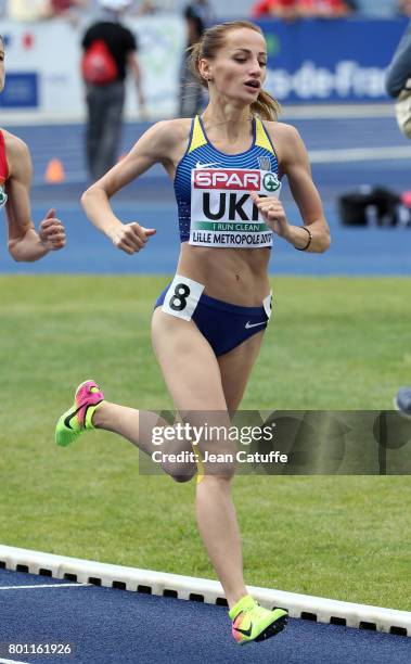 Nataliya Pryshchepa of Ukraine during the 1500m on day 3 of the 2017 European Athletics Team Championships at Stadium Lille Metropole on June 25,...