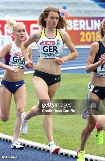 Alina Reh of Germany during the 5000m on day 3 of the 2017 European Athletics Team Championships at Stadium Lille Metropole on June 25, 2017 in...