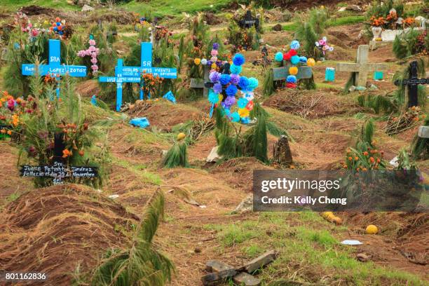 cemetery of san juan chamula - san juan chamula stock pictures, royalty-free photos & images