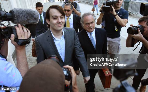 Martin Shkreli, the former Turing Pharmaceuticals executive who became known as "Pharma Bro" arrives for the first day of jury selection in his...