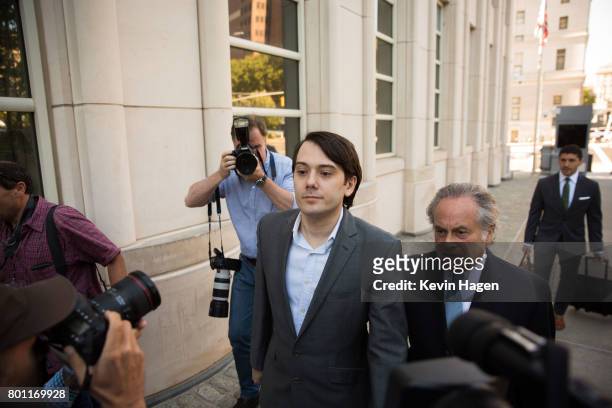 Ex-pharmaceutical executive Martin Shkreli arrives at the U.S. District Court for the Eastern District of New York on the first day of his securities...