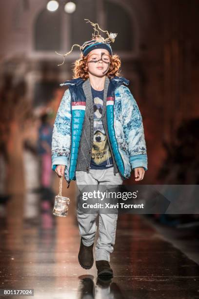 Model walks the runway at the Boboli show during the Barcelona 080 Fashion Week on June 26, 2017 in Barcelona, Spain.