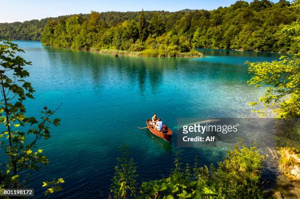 paddling in plitvice lakes national park, croatia - kommunen lika senj bildbanksfoton och bilder