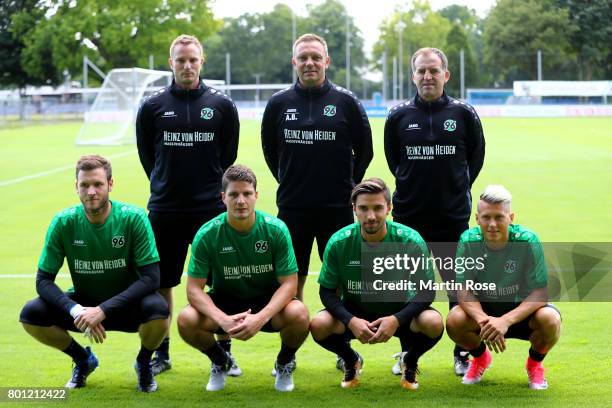 Assistant coach Tobias Stock, head coach Andre Breitenreiter, assistant coach Asif Saric, Michael Esser, Permin Schwegler, Julian Korb and Matthias...