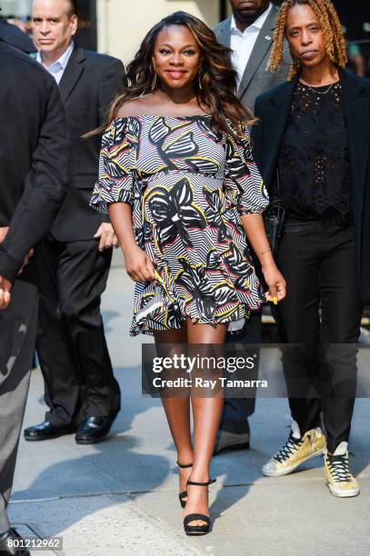 Actress Naturi Naughton leaves the "Good Morning America" taping at the ABC Times Square Studios on June 26, 2017 in New York City.