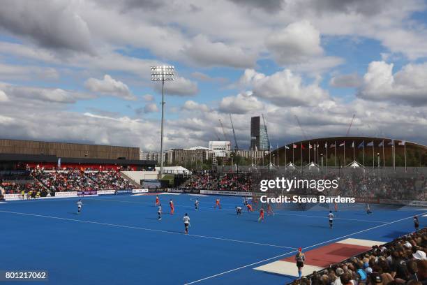 General view of the Lee Valley Hockey and Tennis Centre during the final match between Argentina and the Netherlands on day nine of the Hero Hockey...