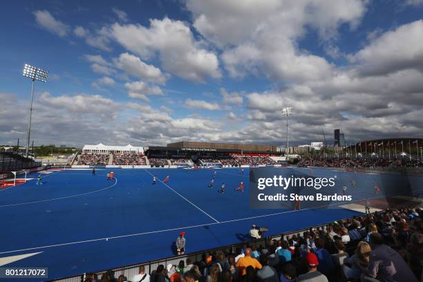 General view of the Lee Valley Hockey and Tennis Centre during the final match between Argentina and the Netherlands on day nine of the Hero Hockey...