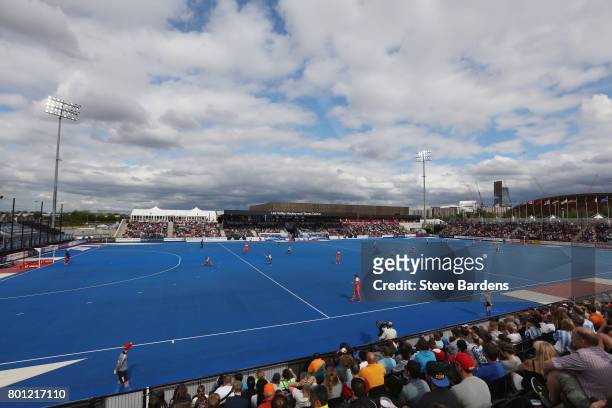 General view of the Lee Valley Hockey and Tennis Centre during the final match between Argentina and the Netherlands on day nine of the Hero Hockey...
