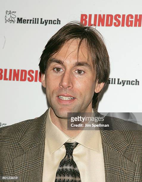 Mountain Climber Erik Weinhenmayer arrives at the "Blindsight" premiere at Cinema 1 on March 4, 2008 in New York City.