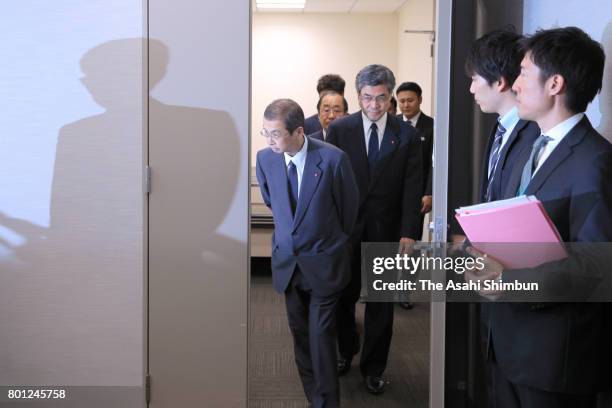 Air bag maker Takata CEO Shigehisa Takada attends a press conference on June 26, 2017 in Tokyo, Japan. The air bag maker filed the bankruptcy...