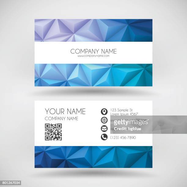 modern business card template with abstract geometric background - business card stock illustrations