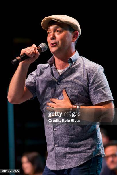 Joe Lo Truglio performs at the Big Slick Celebrity Party & Live Auction during the Big Slick Celebrity Weekend benefiting Children's Mercy Hospital...