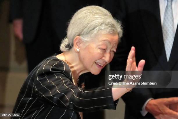 Empress Michiko is seen on arrival at the charity concert on June 26, 2017 in Tokyo, Japan.