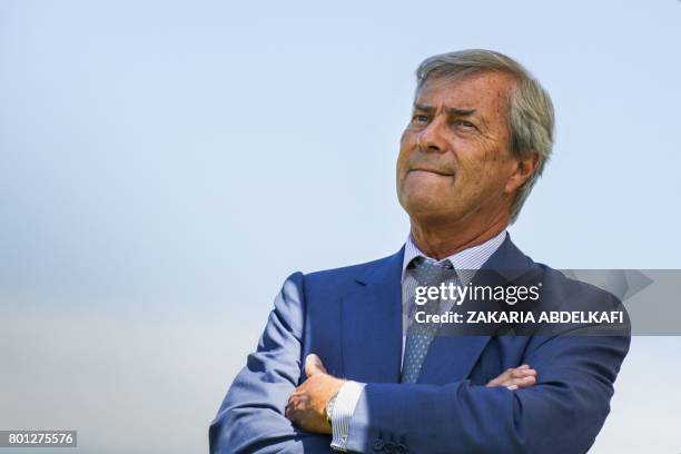 French businesman Vincent Bollore, chairman and CEO of the investment group Bollore and president of the supervisory board of French multinational...