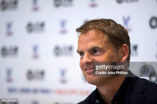 Frank de Boer is announced as the new Crystal Palace manager during a press conference at Beckenham training ground on June 26, 2017 in Beckenham,...