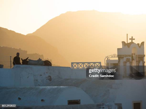 traditional greek village, oia, santorini - ancient thira stock pictures, royalty-free photos & images