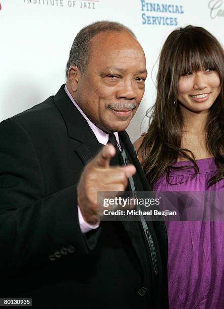 Quincy Jones and guest arrive to The Thelonious Monk Institute of Jazz and The Recording Academy Los Angeles chapter honoring Herbie Hancock all star...