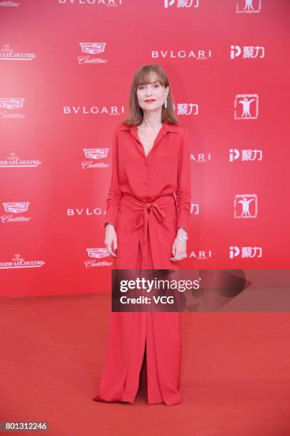 French actress Isabelle Huppert arrives at red carpet of Golden Goblet Awards and Closing Ceremony of 20th Shanghai International Film Festival at...