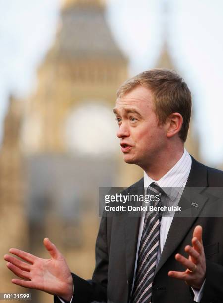 Liberal Democrat MP for West Morland and Lonsdale, Tim Farron speaks to media on March 5, 2008 in London, England. A number of Liberal Democrat...