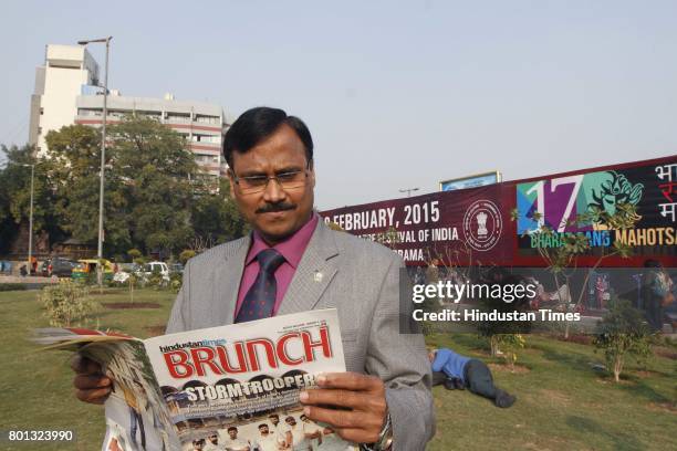 Aanand Naidu, Deputy Director General and Channel Manager, DD Bharati, poses during an exclusive interview with Hindustan Times for the special...