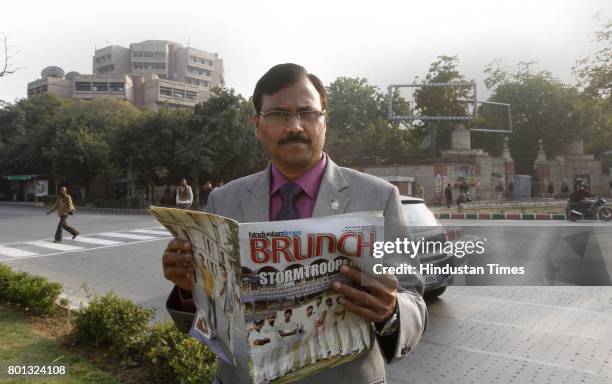 Aanand Naidu, Deputy Director General and Channel Manager, DD Bharati, poses during an exclusive interview with Hindustan Times for the special...